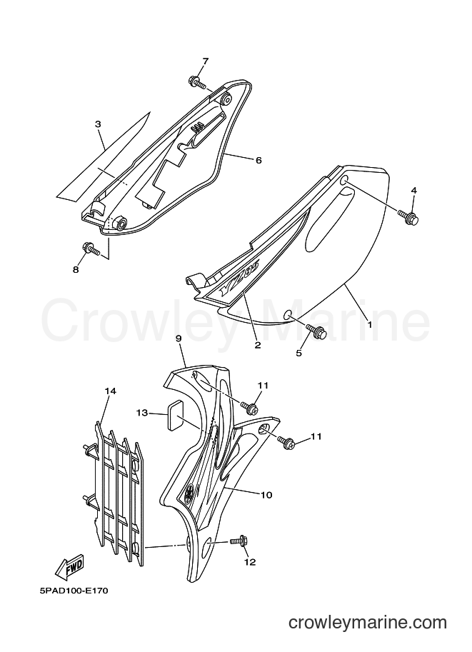 2006 Dirt Bike YZ85 - YZ85 (5PAD) [070] - SIDE COVER
