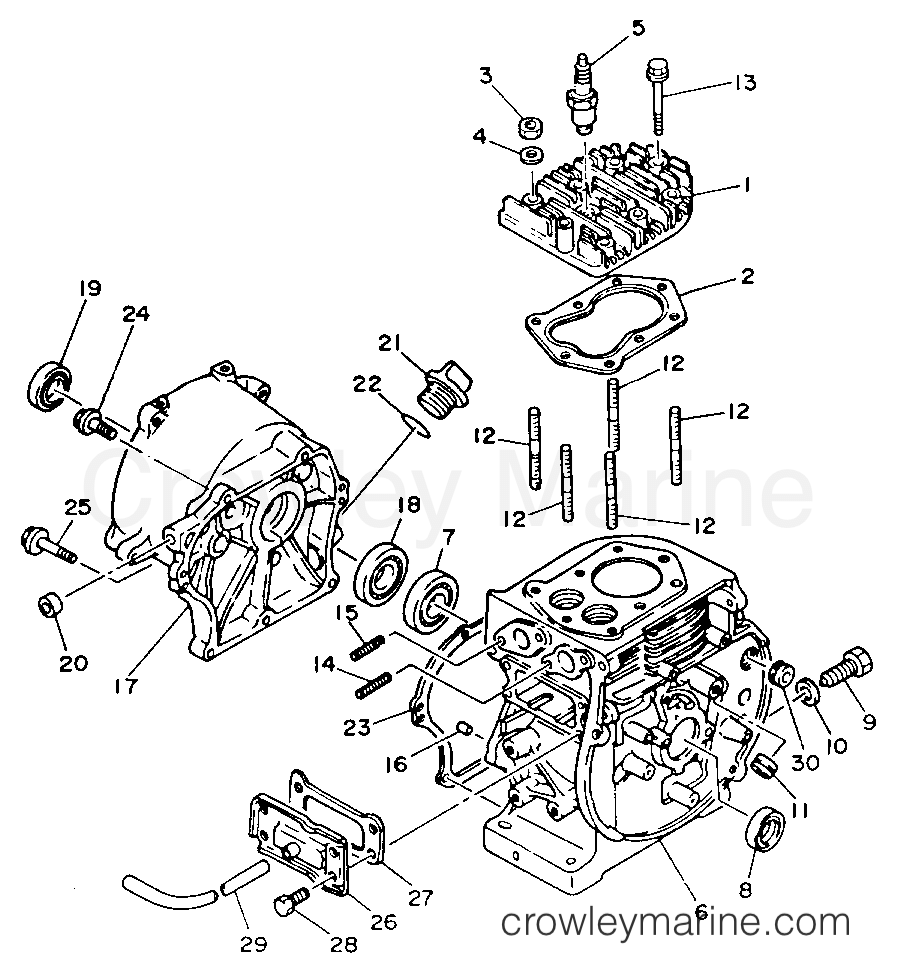 Yamaha Motors EF1400 - CYLINDER CRANKCASE 801501~