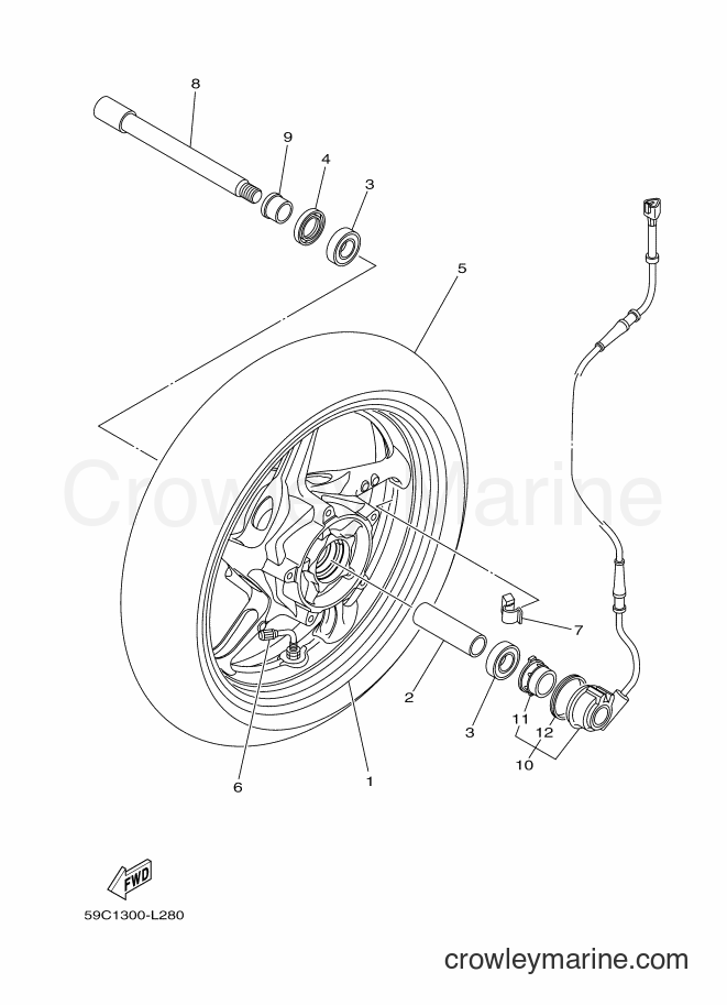 Yamaha Motors XP500 (59CB) [010] - FRONT WHEEL