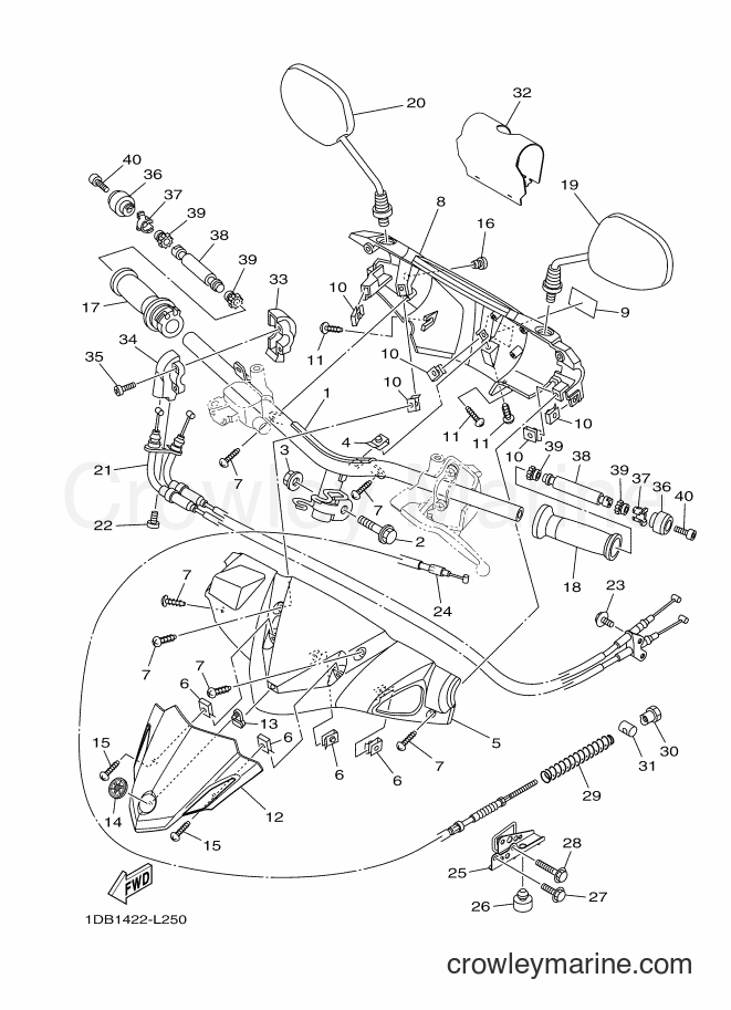 Yamaha Motors AT125FC (1DB1) [010] - STEERING HANDLE & CABLE