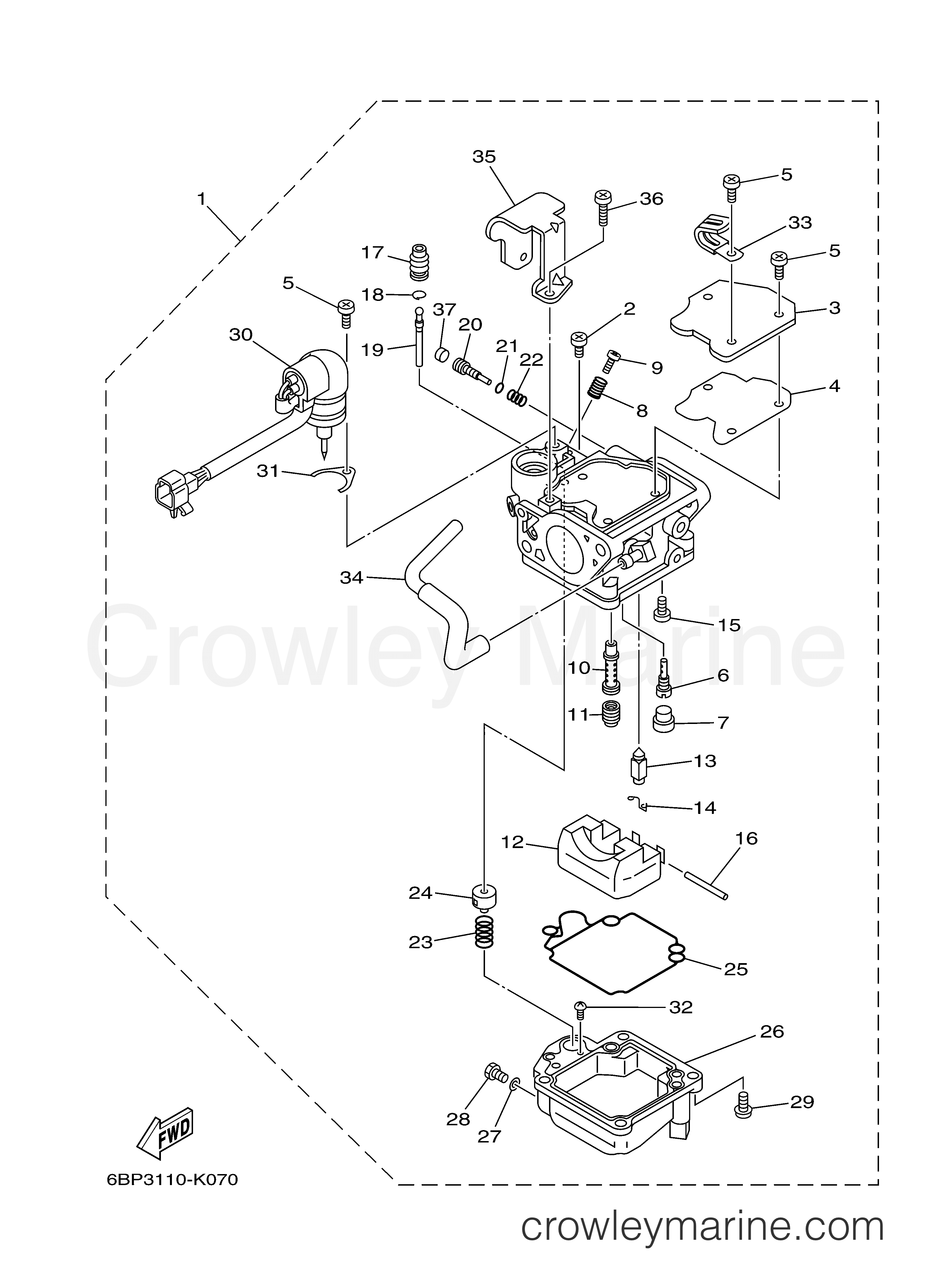 Yamaha Motors T25LA - CARBURETOR