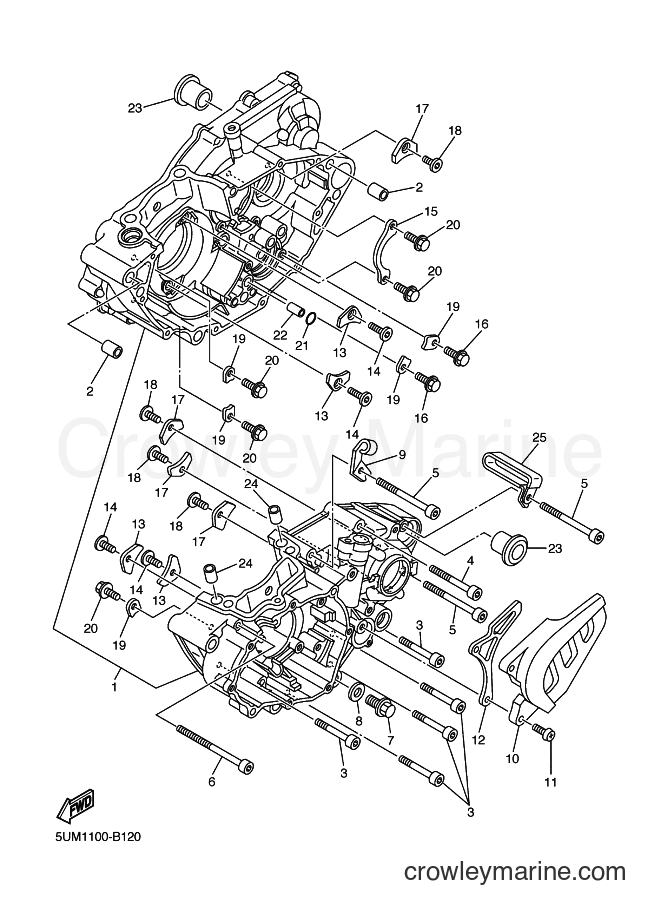 2003 Dirt Bike WR250F - WR250F (5UM2) [070] - CRANKCASE
