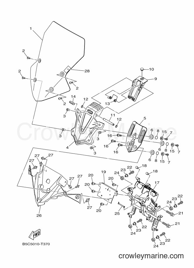 2019 Street Bike MTT850D - MTT850D (B1J7) [010] - WINDSHIELD