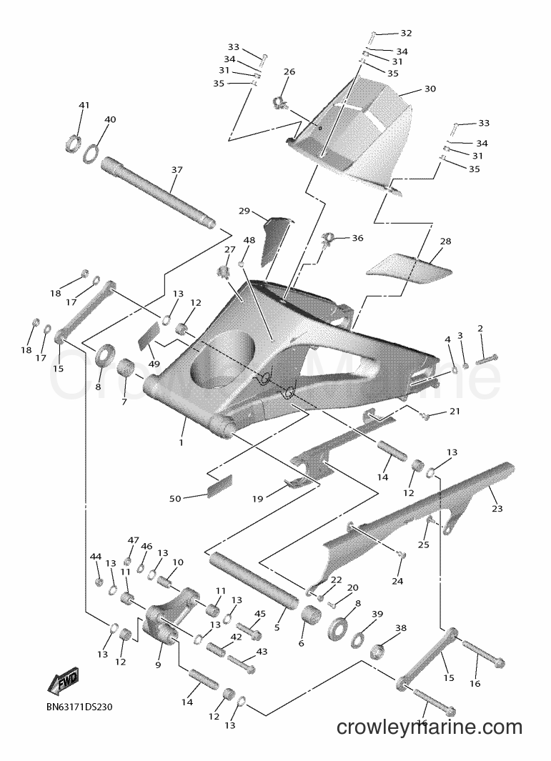 Yamaha Motors YZF600 (BN63) [010] - REAR ARM