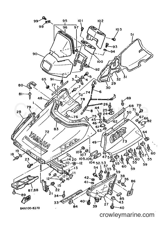 Yamaha Motors EX570BS8 (84N0) [020] - SHROUD & WINDSHIELD