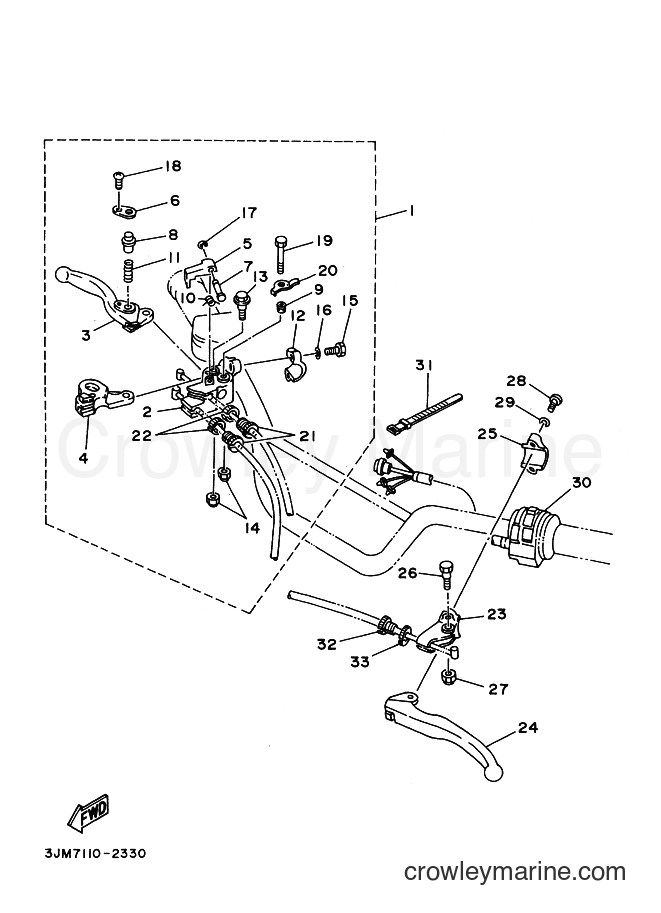 1992 ATV YFS200 - YFS200 (3JM8) [010] - HANDLE SWITCH & LEVER