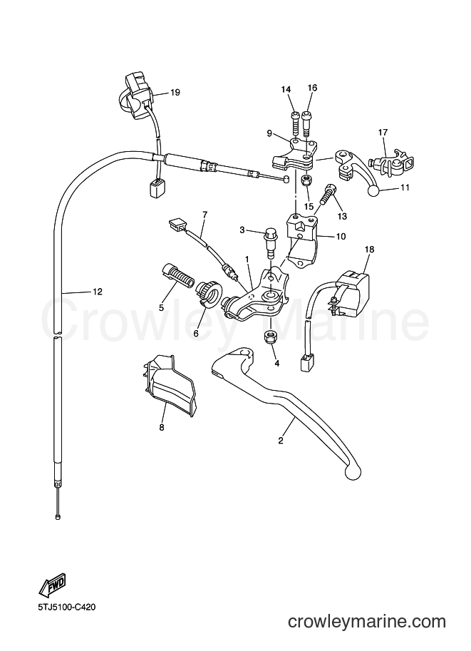 2004 Dirt Bike WR250F - WR250F (5UM6) [030] - HANDLE SWITCH & LEVER