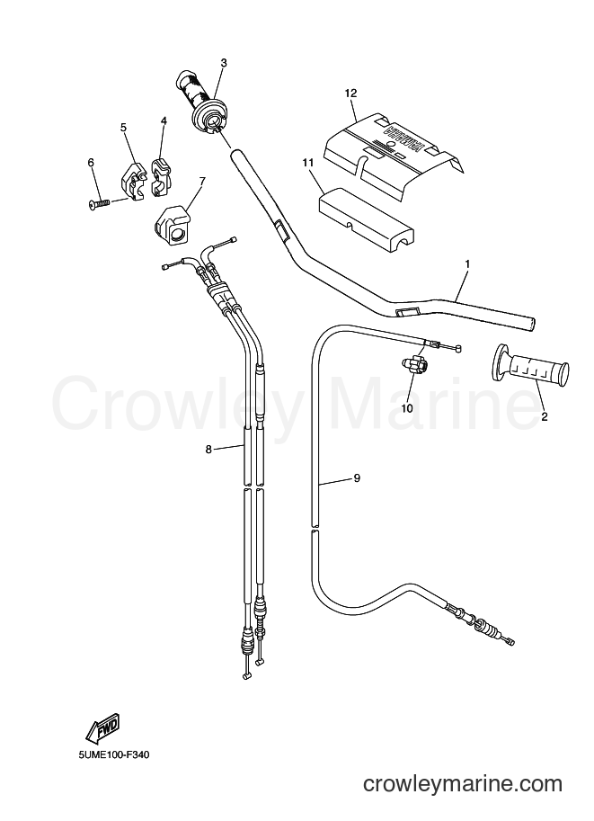 2009 Dirt Bike WR250F - WR250F (5UMP) [010] - STEERING HANDLE & CABLE