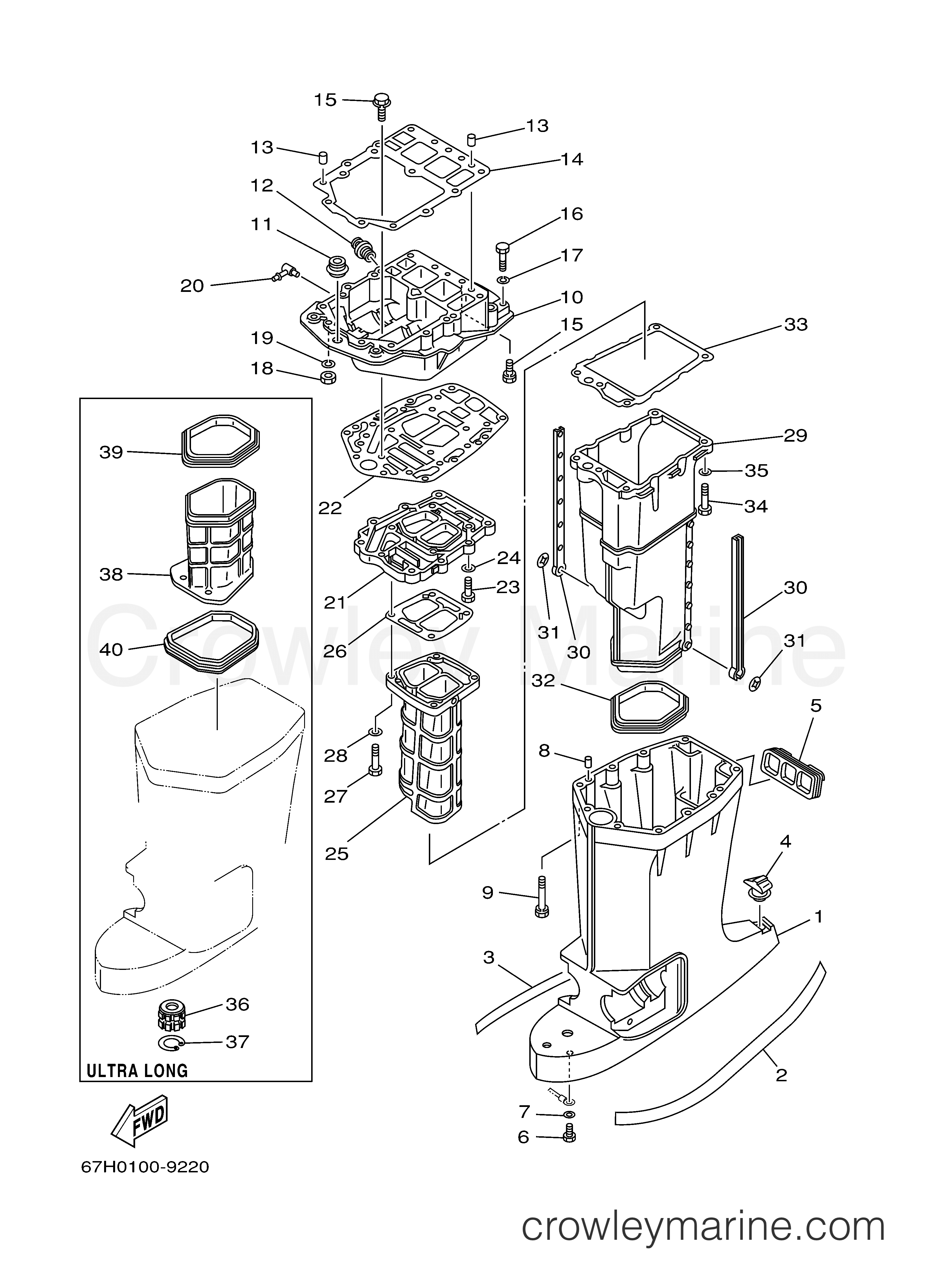 Yamaha Motors LX150TXRX - UPPER CASING