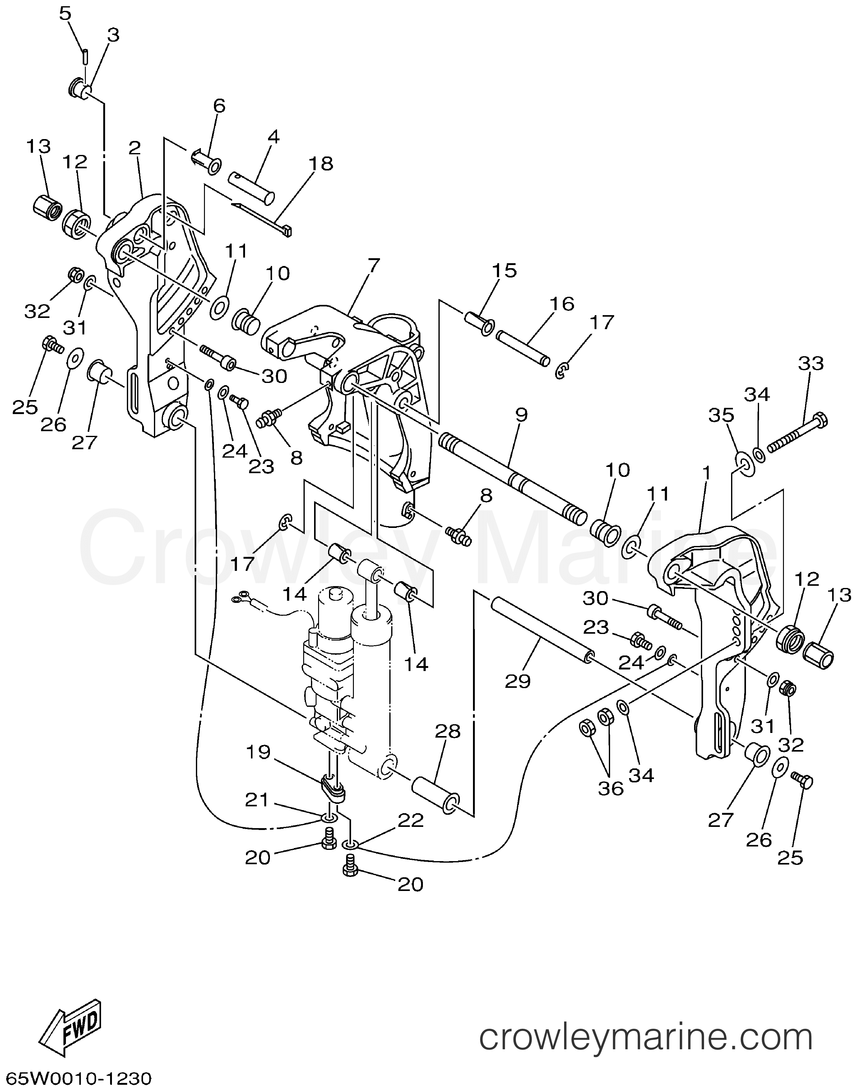 Yamaha Motors F25MSHA - BRACKET 2 FOR TR