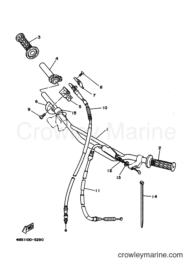 1995 Dirt Bike YZ250 - YZ250 (4MX2) [020] - STEERING HANDLE & CABLE