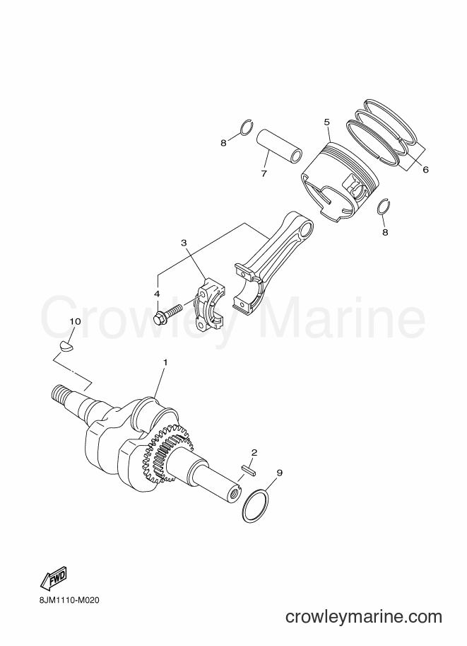 2016 Snowmobile SRX120 - SRX120 (8JM8) [010] - CRANKSHAFT & PISTON