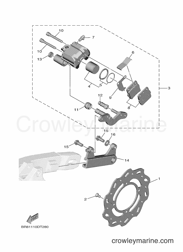 2018 Dirt Bike YZ65 - YZ65 (BR83) [010] - REAR BRAKE CALIPER