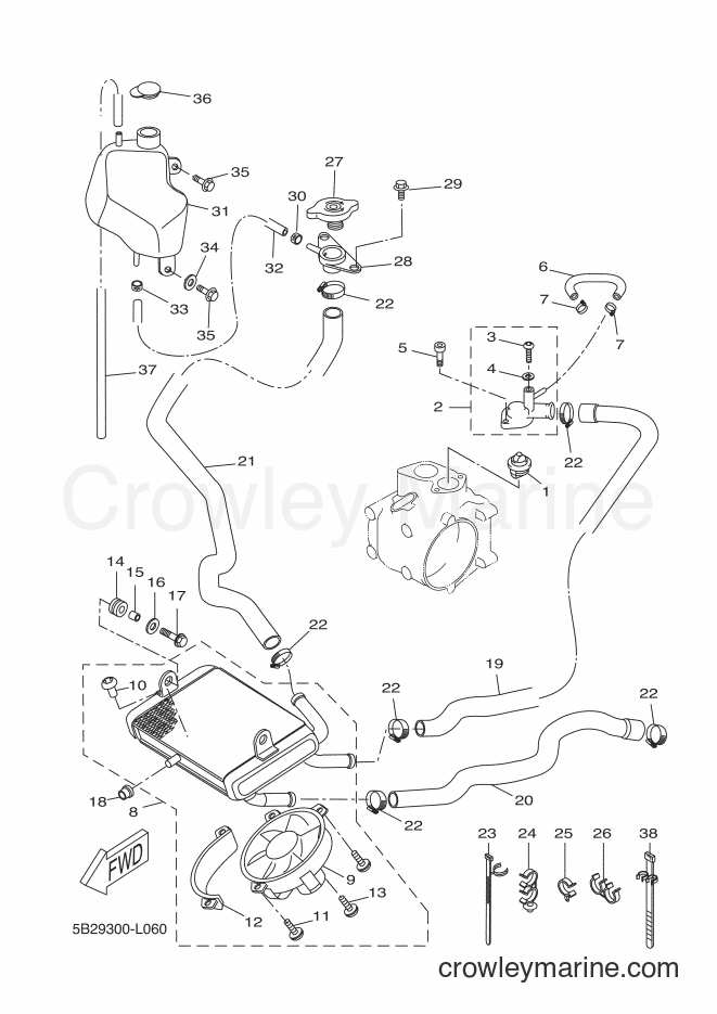 2013 Scooter VP250 - VP250 (5B2B) [030] - RADIATOR & HOSE