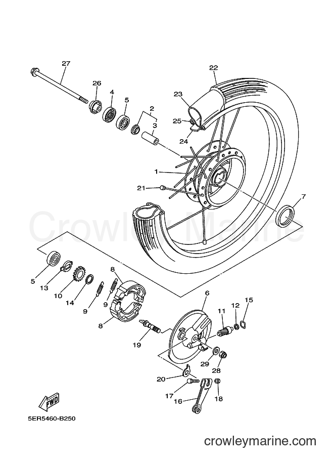 Yamaha Motors T105E (5ER5) [010] - FRONT WHEEL