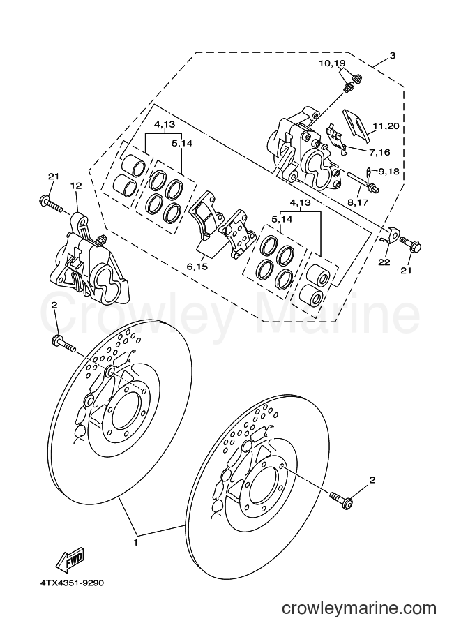 2000 Street Bike TDM850 - TDM850 (4TX6) [060] - FRONT BRAKE CALIPER