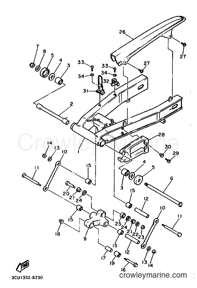Yamaha Motors FZR750R (3CS2) [010] - REAR ARM