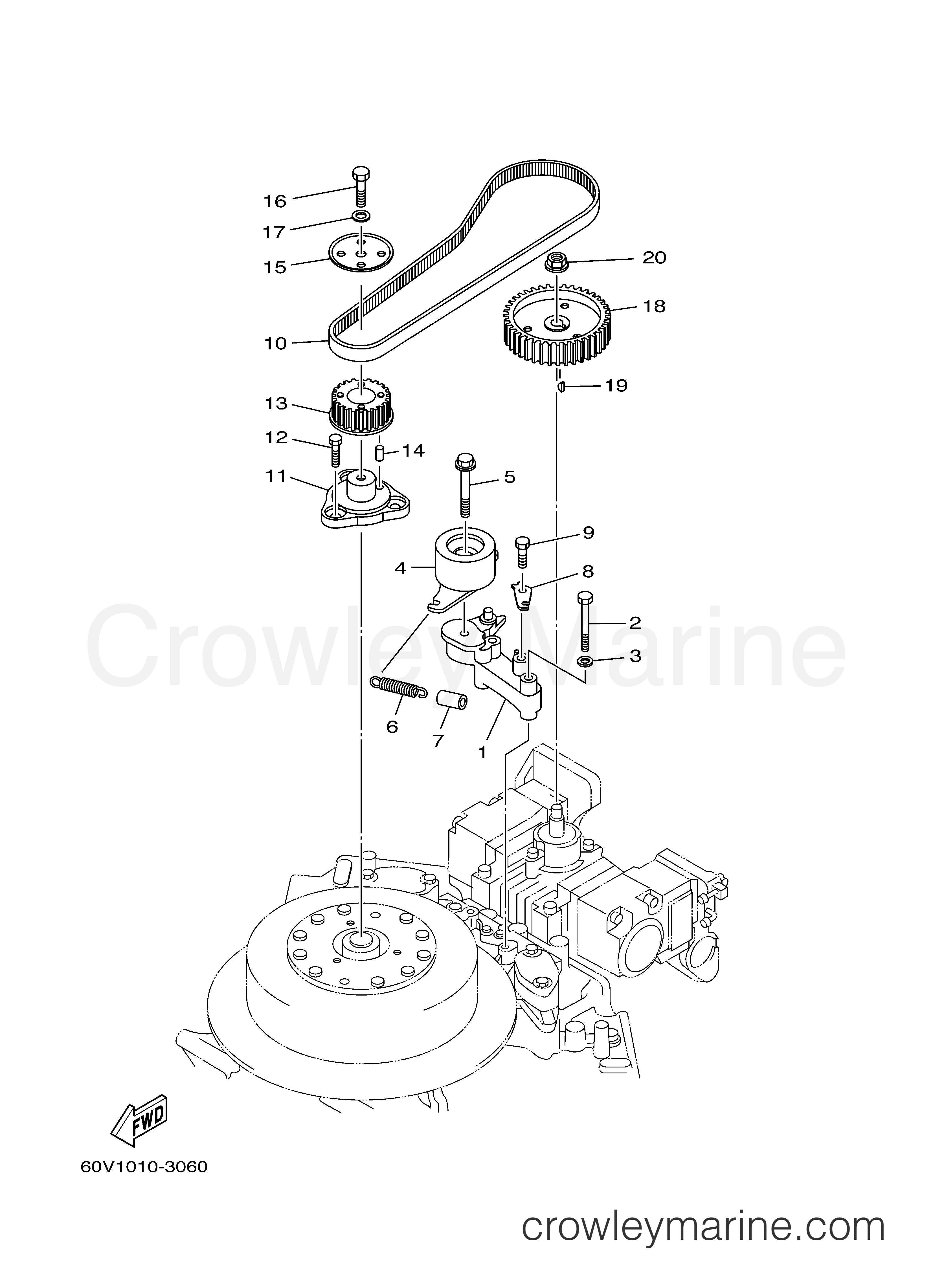 FUEL PUMP DRIVE GEAR - 2003 Outboard 250hp Z250TXRB | Crowley Marine