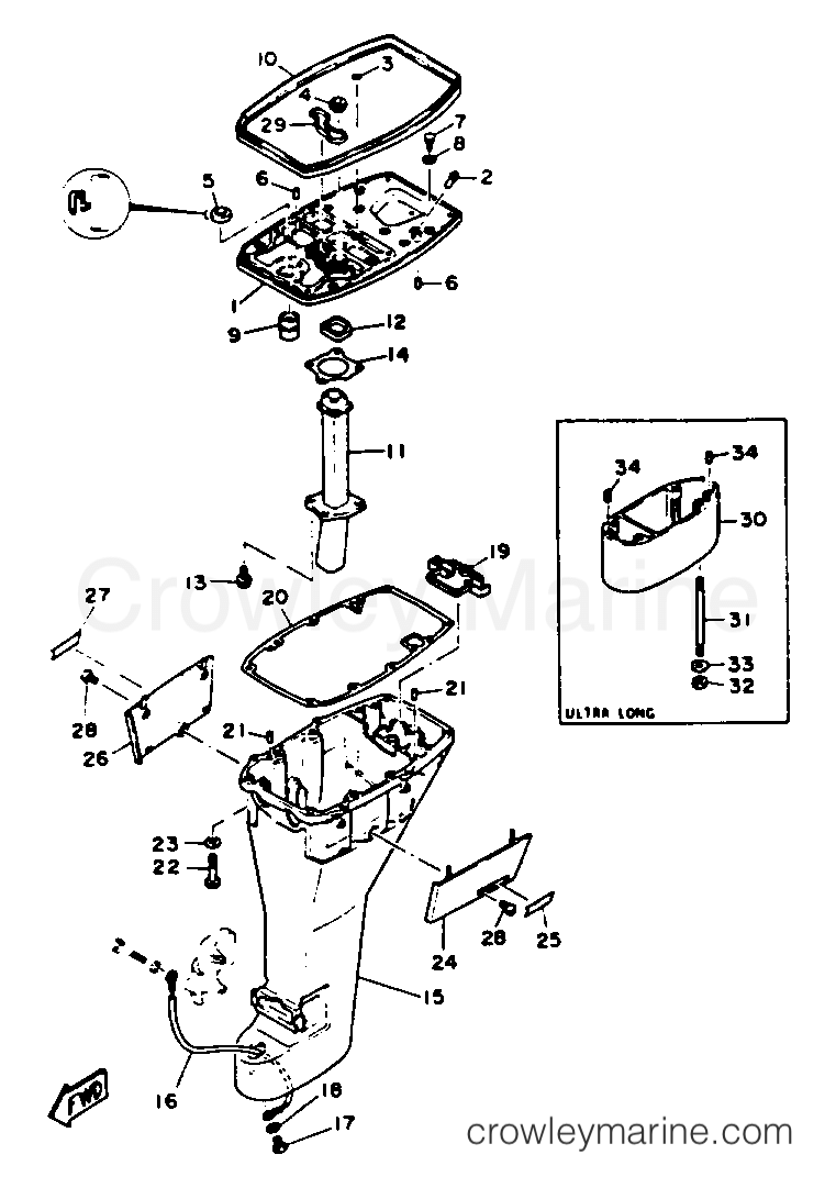 Yamaha Motors T9.9MXHR - UPPER CASING
