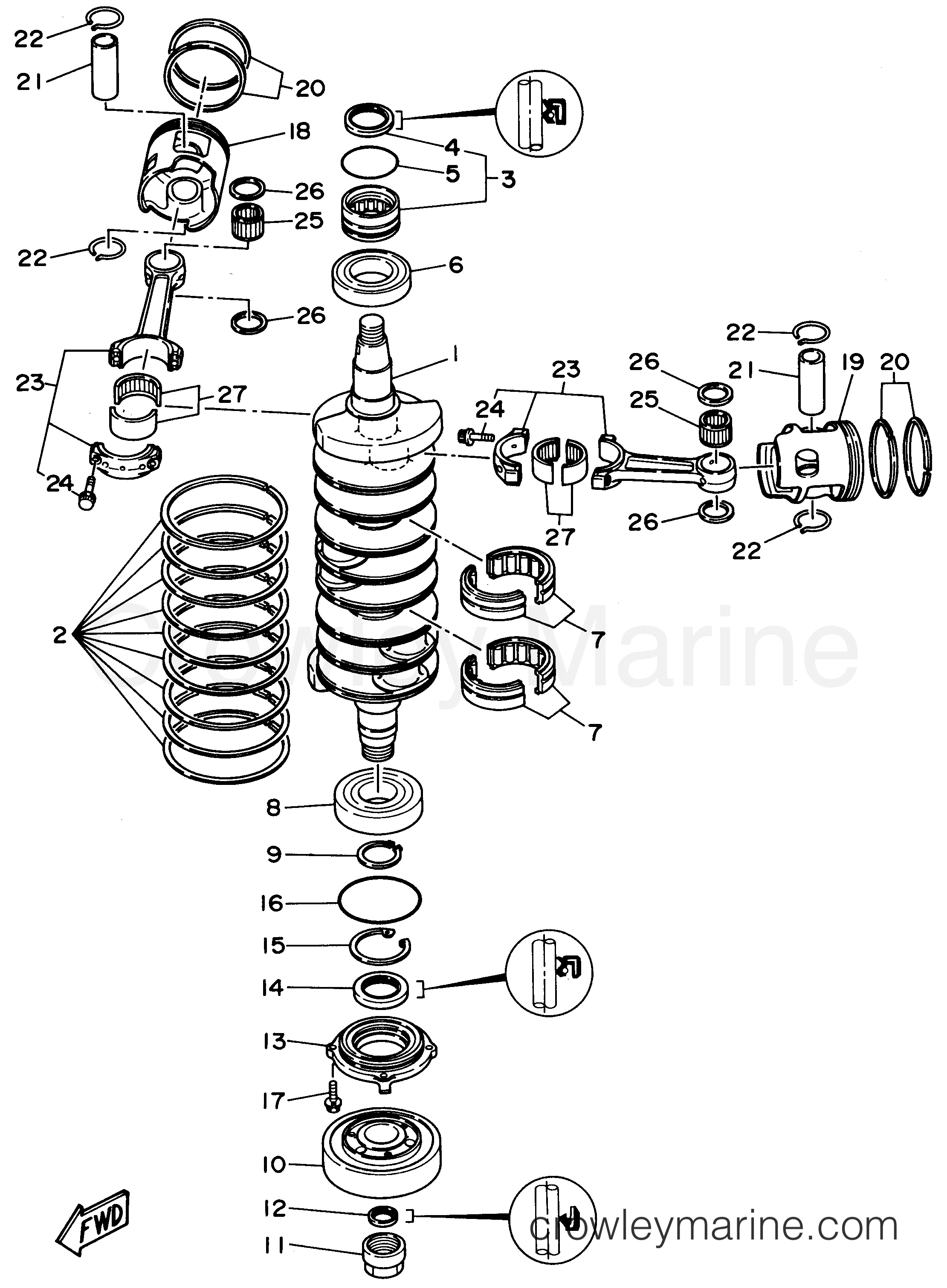 Yamaha Motors 250TXRS - CRANKSHAFT PISTON