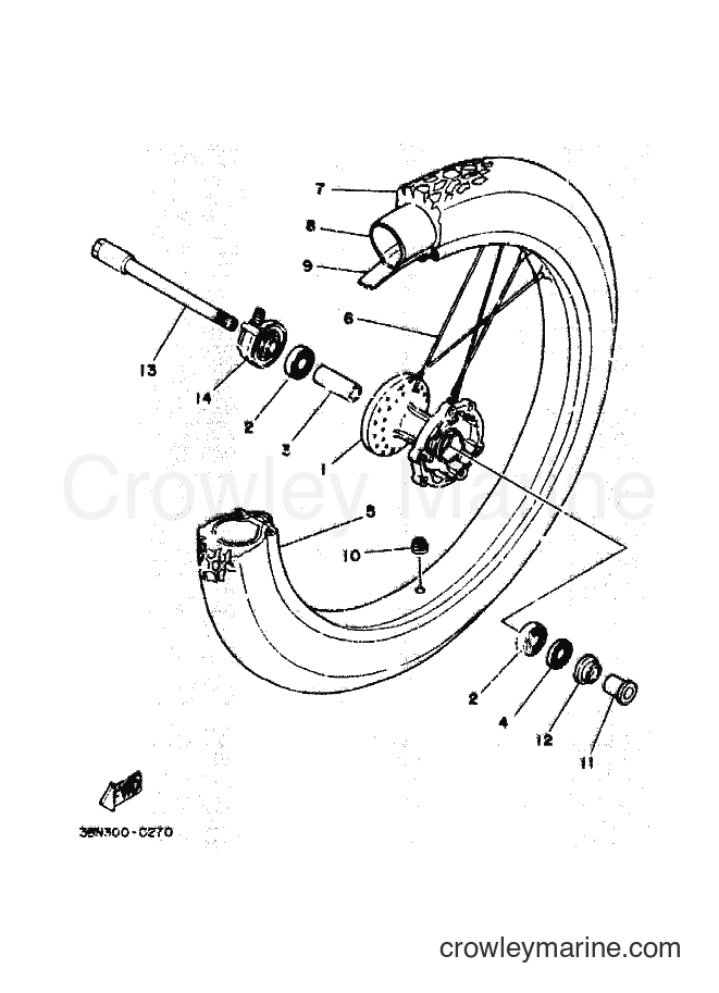 1991 Dirt Bike DT200R - DT200R (3MH3) [010] - FRONT WHEEL