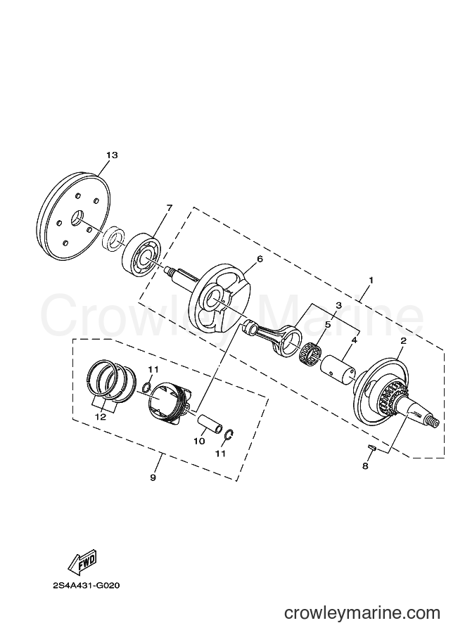 2008 Scooter T135HC - T135HC (2S4B) [010] - CRANKSHAFT & PISTON
