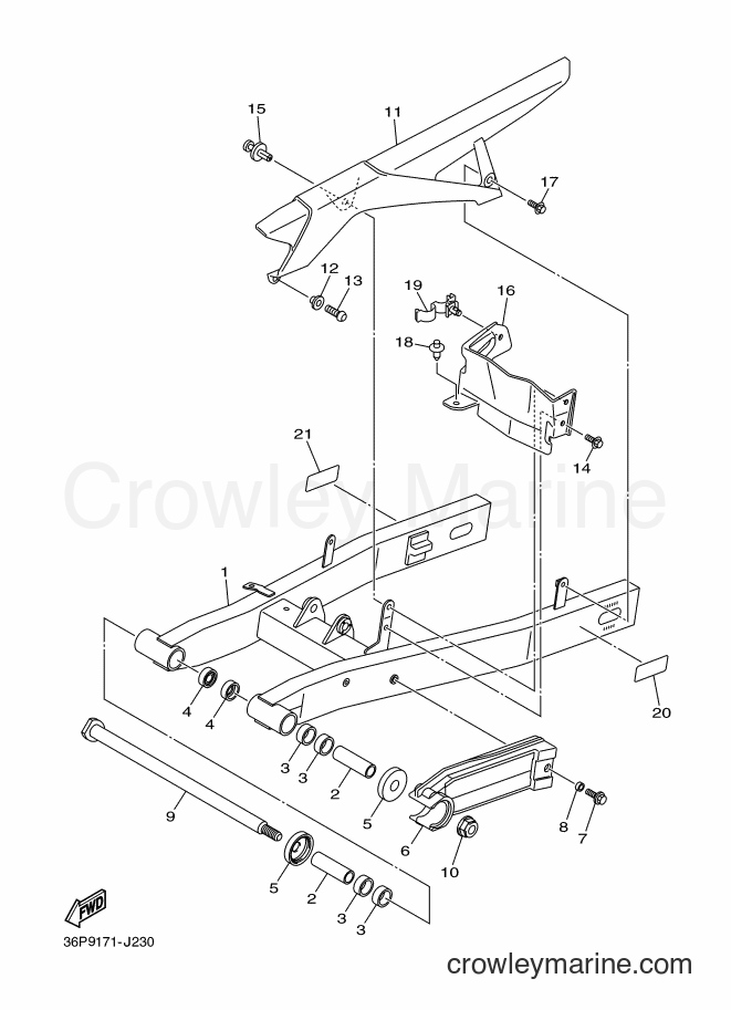 Yamaha Motors XJ6F (36P9) [010] - REAR ARM