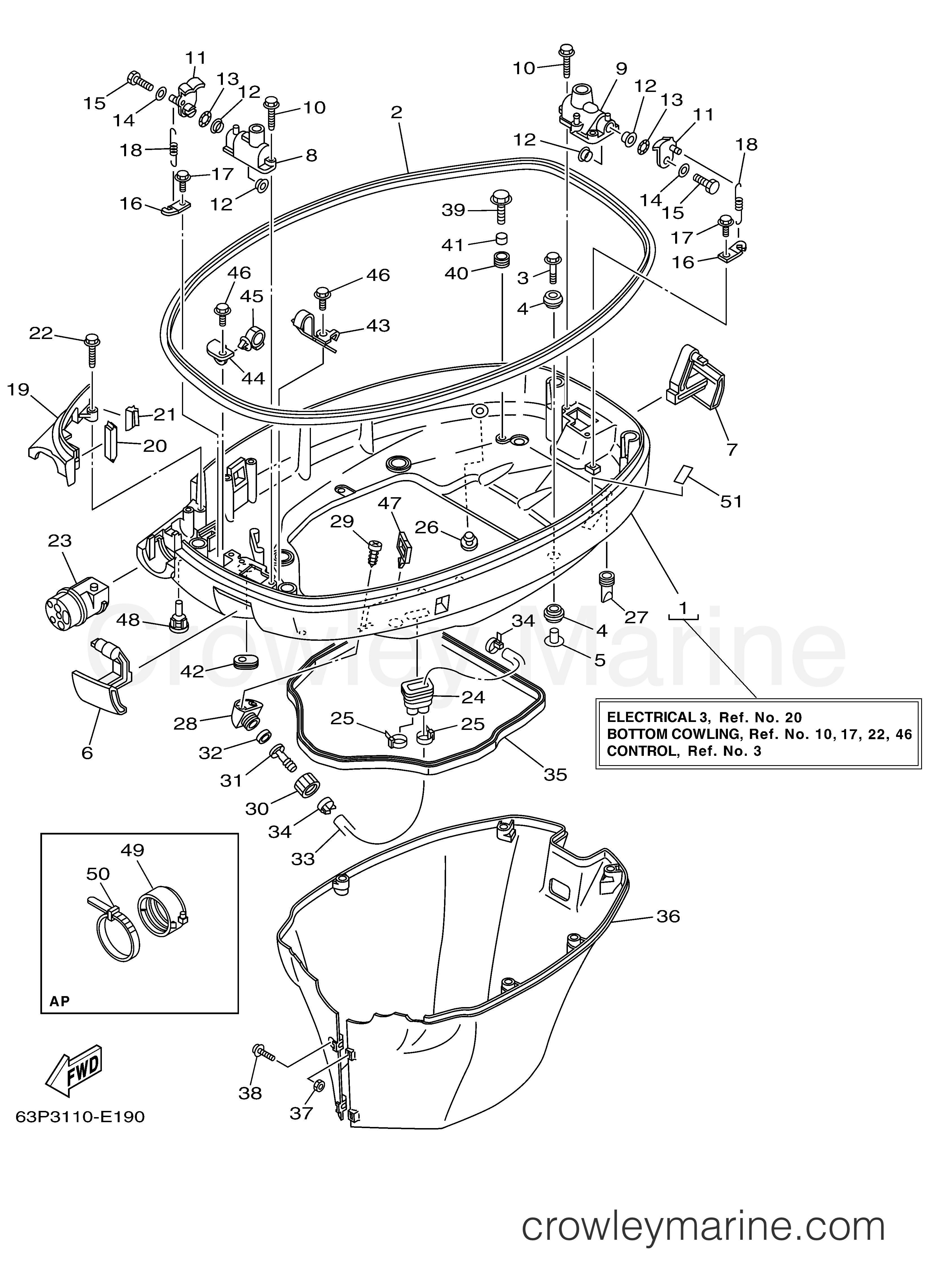 Yamaha Motors LF150TXR - BOTTOM COWLING