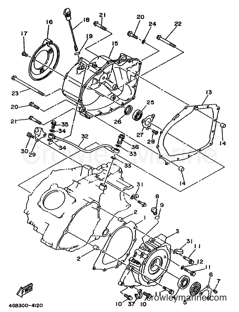 1994 ATV YFM400FW - YFM400FW (4GB6) [010] - CRANKCASE COVER 1