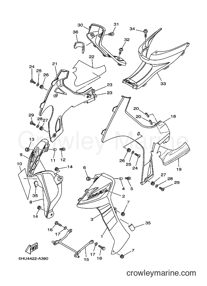 2002 Scooter T105E - T105E (5HU4) [010] - LEG SHIELD 2