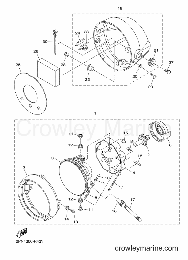 2016 Street Bike XJR1300C - XJR1300C (2PN4) [010] - HEADLIGHT