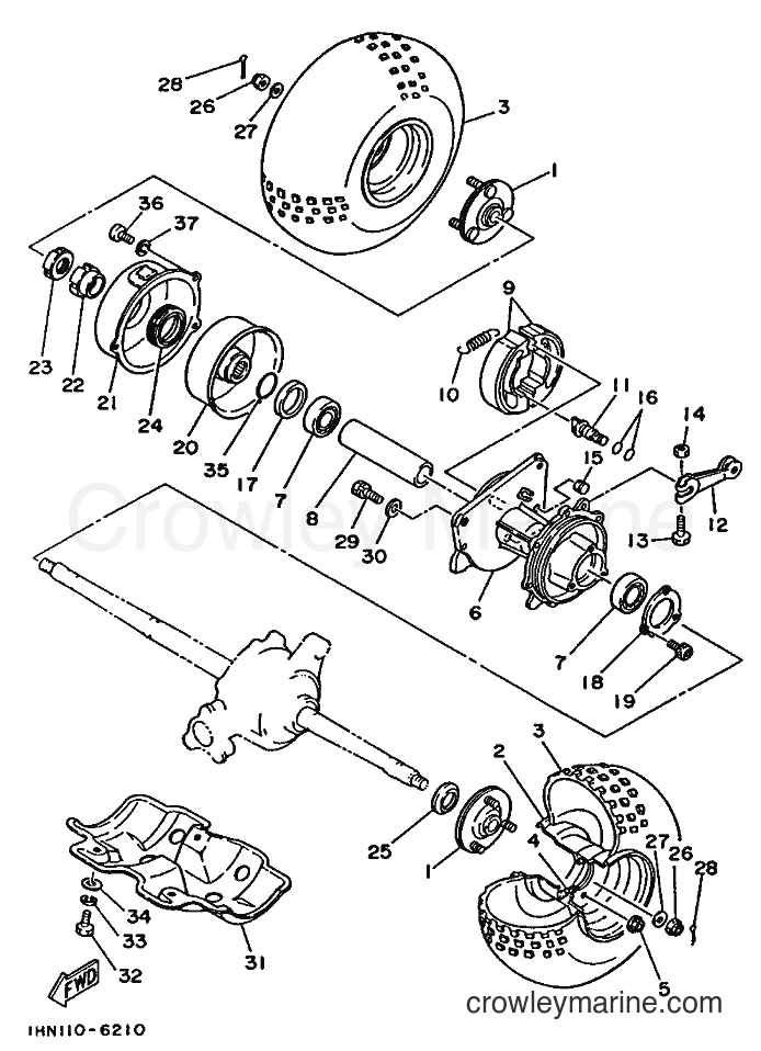 1988 ATV YF60 - YF60 (3NJ1) [999] - REAR WHEEL
