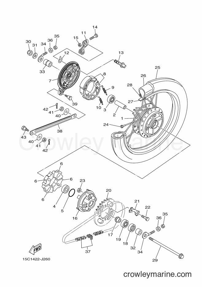 2011 Scooter TK115C - TK115C (15C4) [010] - REAR WHEEL FOR SPOKE WHEEL