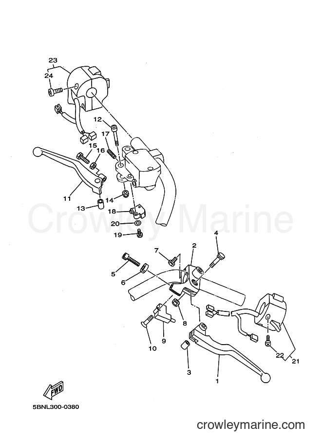 Yamaha Motors XVS650A (5SC5) [040] - HANDLE SWITCH & LEVER