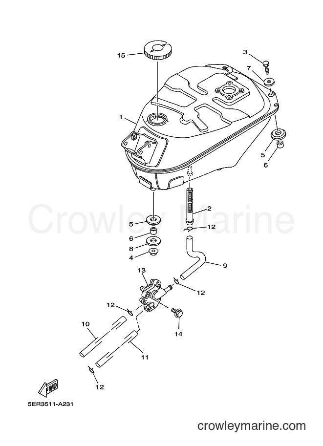 2003 Scooter T105E - T105E (5ER5) [010] - FUEL TANK