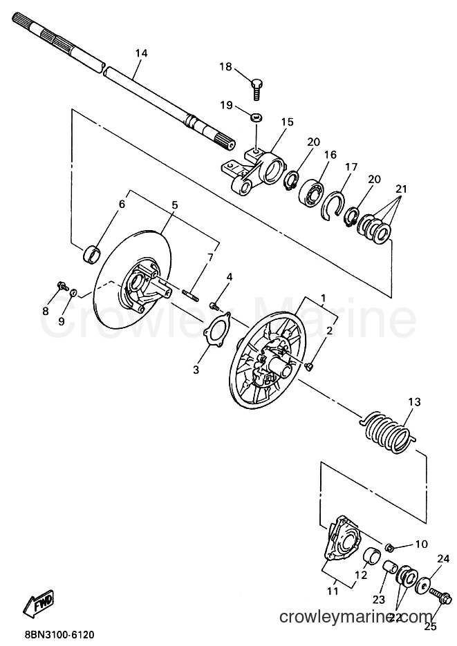 Yamaha Motors VX600LT (8CC3) [020] - SECONDARY SHEAVE