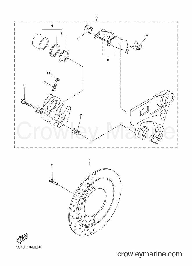 Yamaha Motors XVS1300A (3D8R) [010] - REAR BRAKE CALIPER