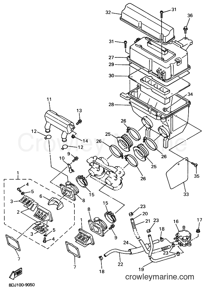 1999 Snowmobile PZ500 - PZ500 (8DJ1) [020] - INTAKE