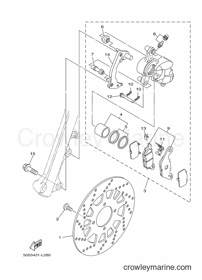 2012 Scooter T110LS - T110LS (50S5) [010] - FRONT BRAKE CALIPER