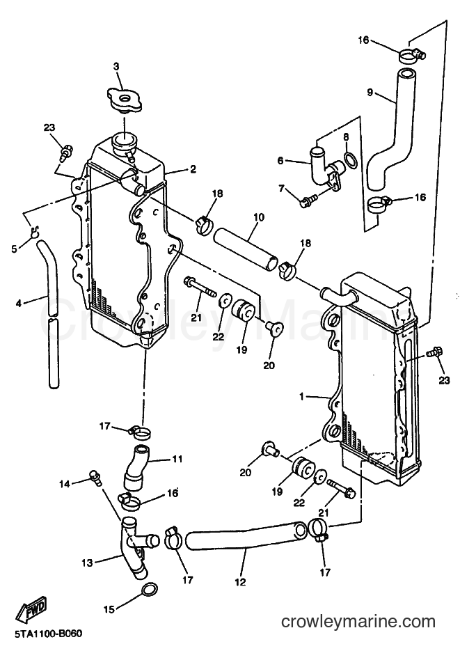 2003 Dirt Bike YZ450F - YZ450F (5TA2) [070] - RADIATOR & HOSE