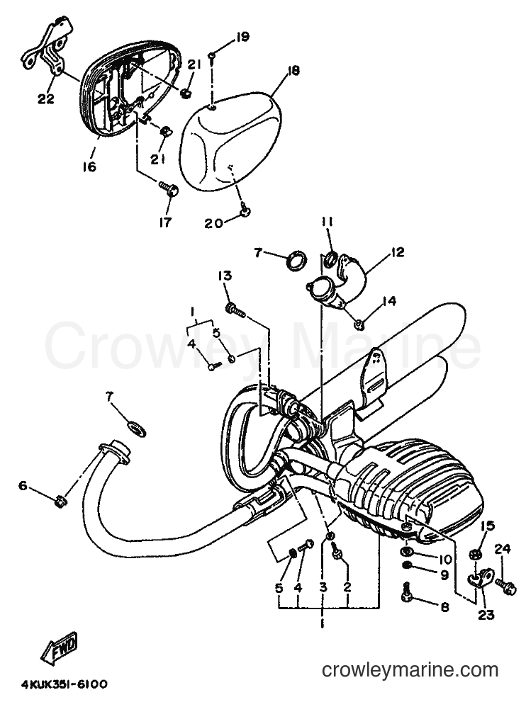 1996 Cruiser XV535S - XV535S (4MC6) [999] - EXHAUST