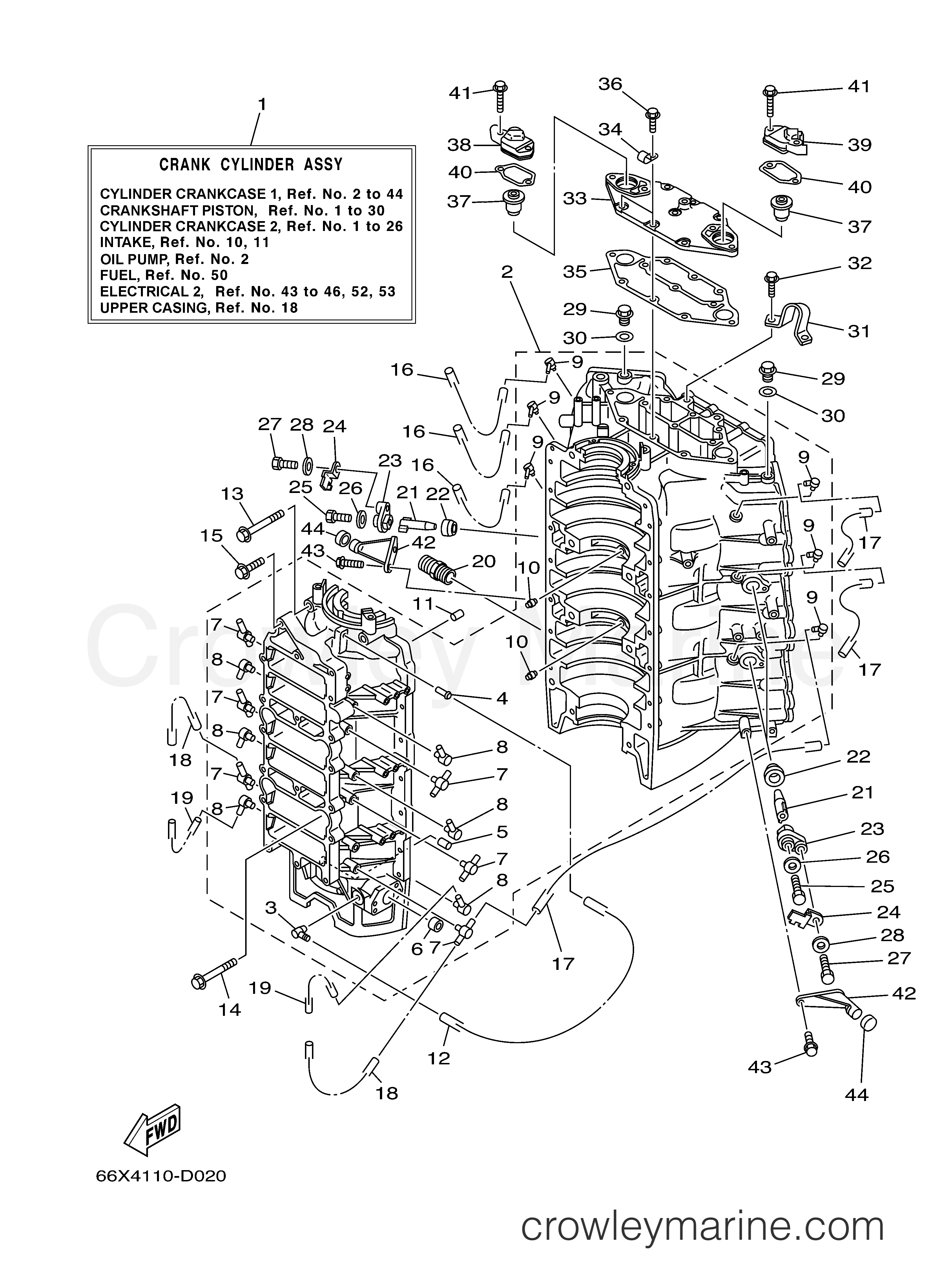 Yamaha Motors VX200TLRD - CYLINDER CRANKCASE 1