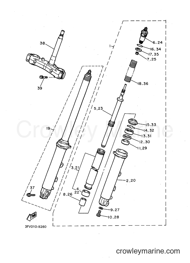 1989 Sport Bike FZR750R - FZR750R (3PH1) [999] - FRONT FORK