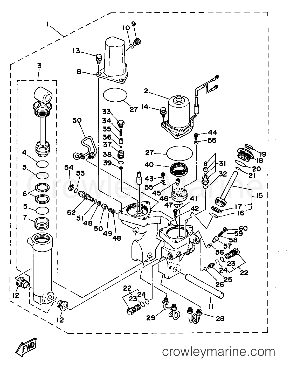 Yamaha Motors 40MLHS - POWER TRIM TILT ASSEMBLY 2 (40TR)