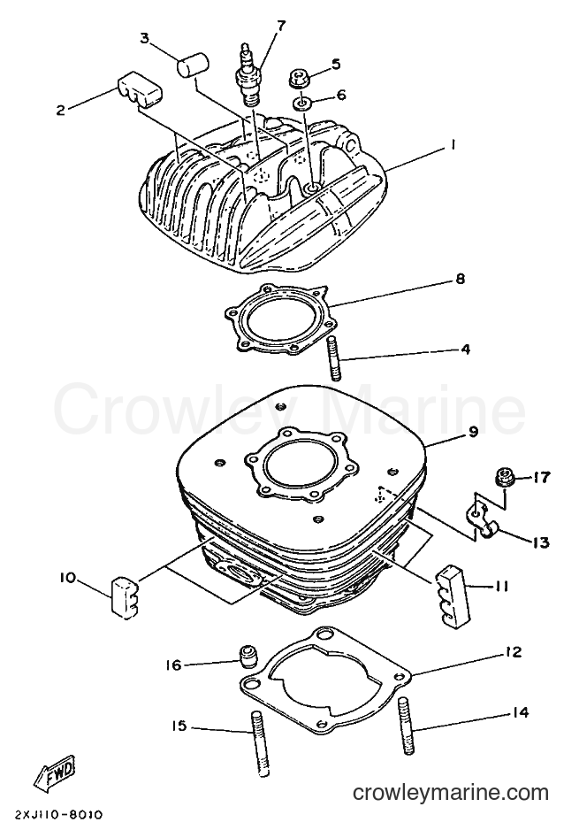 1988 ATV YFS200 - YFS200 (2XJ0) [025] - CYLINDER HEAD
