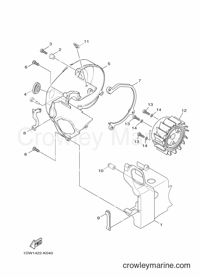 2012 Scooter XC100N - XC100N (1DW2) [010] - AIR SHROUD & FAN