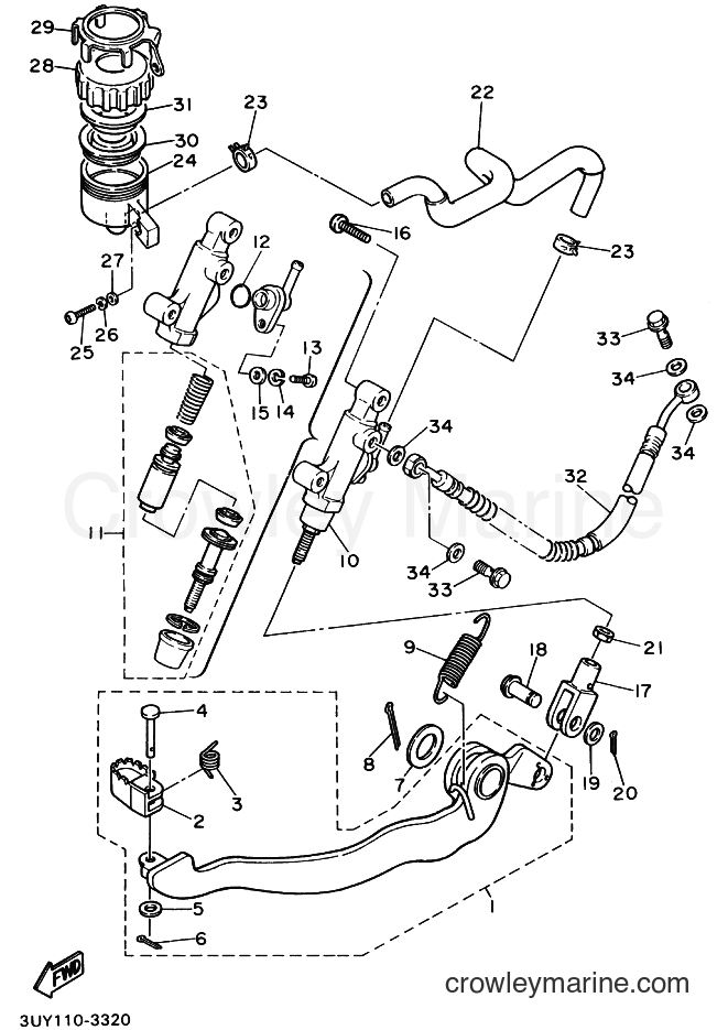 1994 Dirt Bike XT600E - XT600E (3TBA) [999] - FRONT MASTER CYLINDER