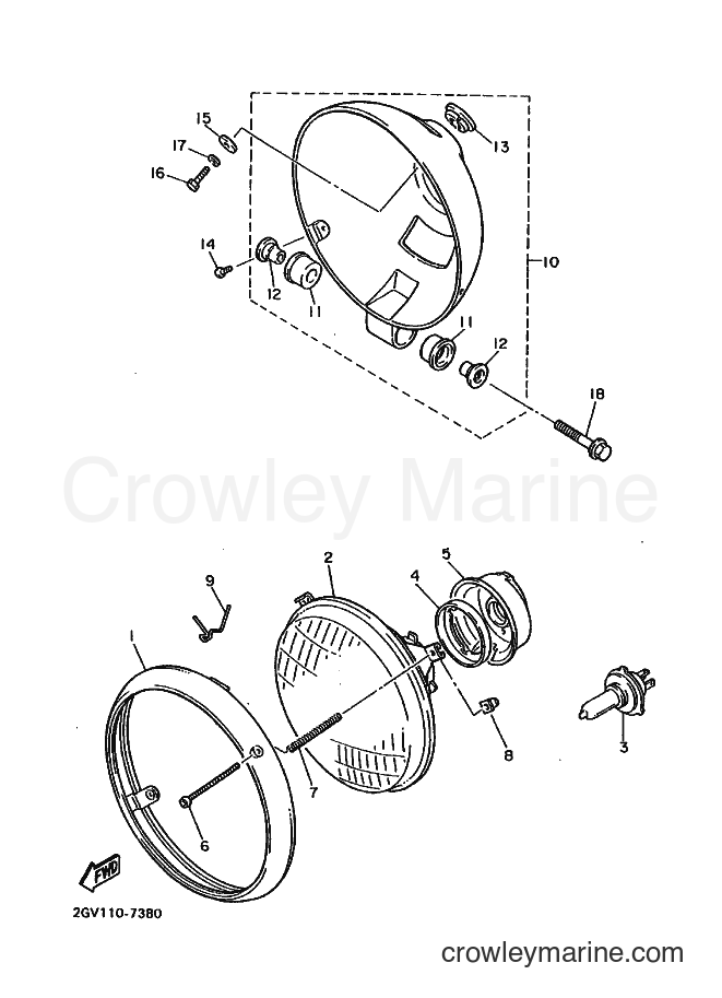1988 Cruiser XV535U - XV535U (2JV0) [010] - HEADLIGHT