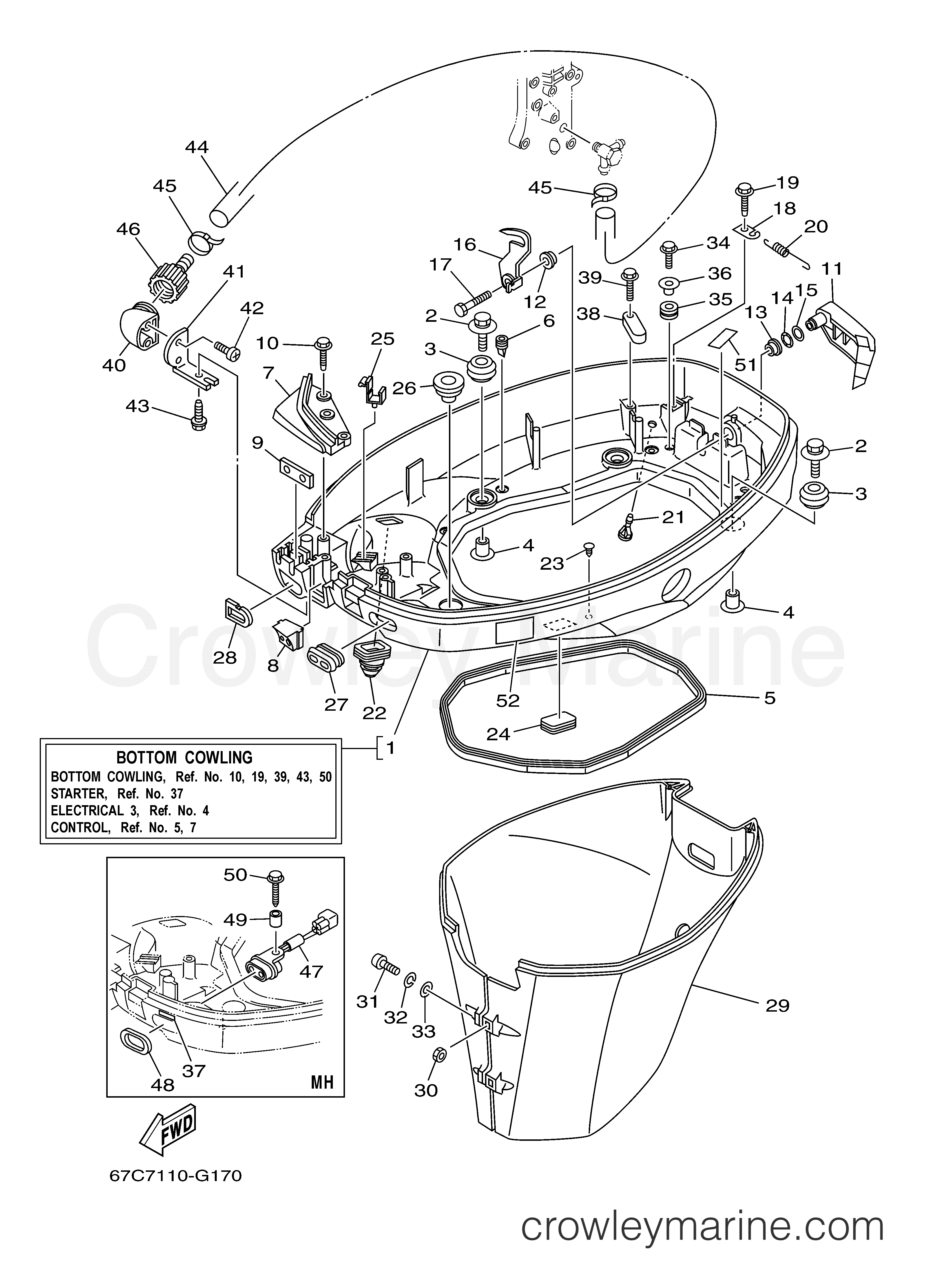 Yamaha Motors F40BEJR - BOTTOM COWLING