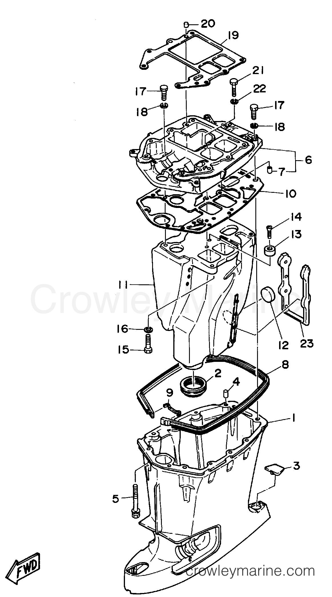 Yamaha Motors C55ELRS - UPPER CASING